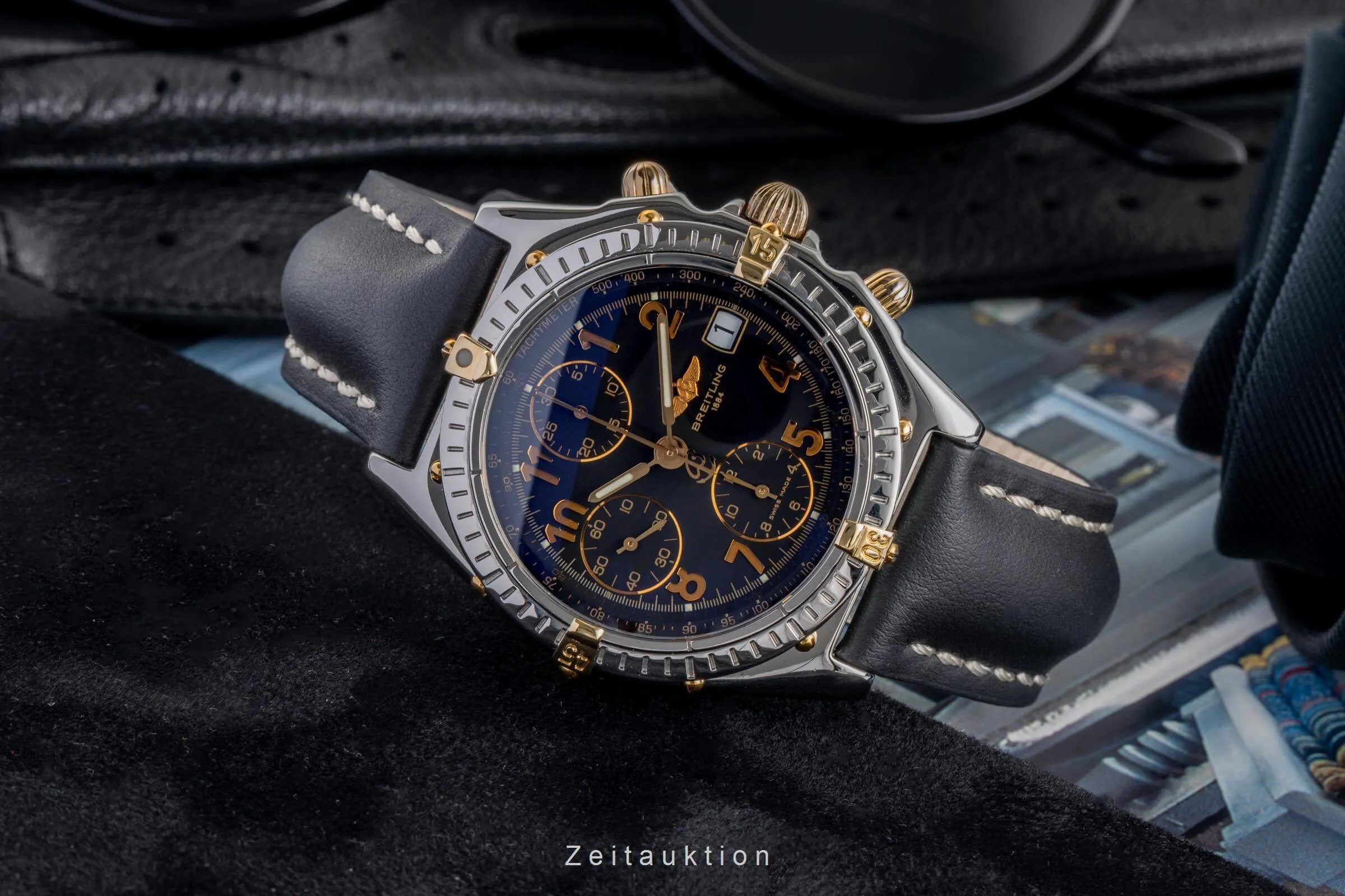 Breitling Chronomat B13050.1 39mm Yellow gold and Stainless steel Black 1