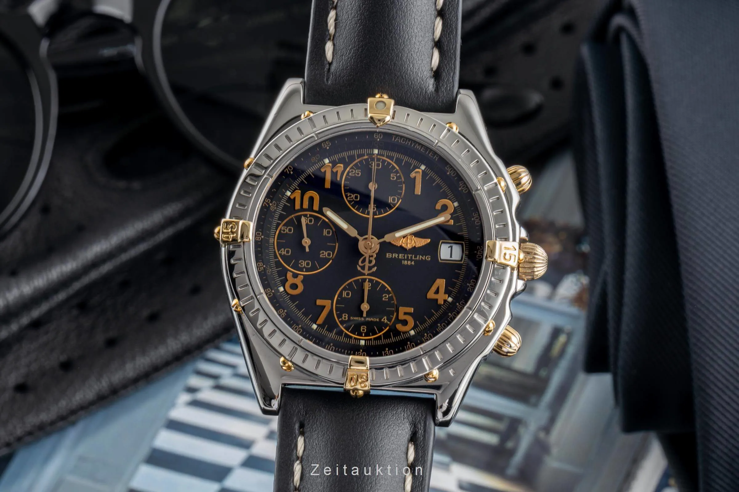 Breitling Chronomat B13050.1 39mm Yellow gold and Stainless steel Black 2