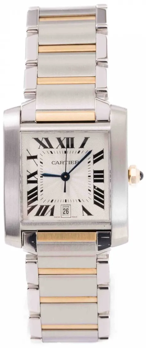 Cartier Tank Française 2302 28mm Yellow gold and stainless steel Silver