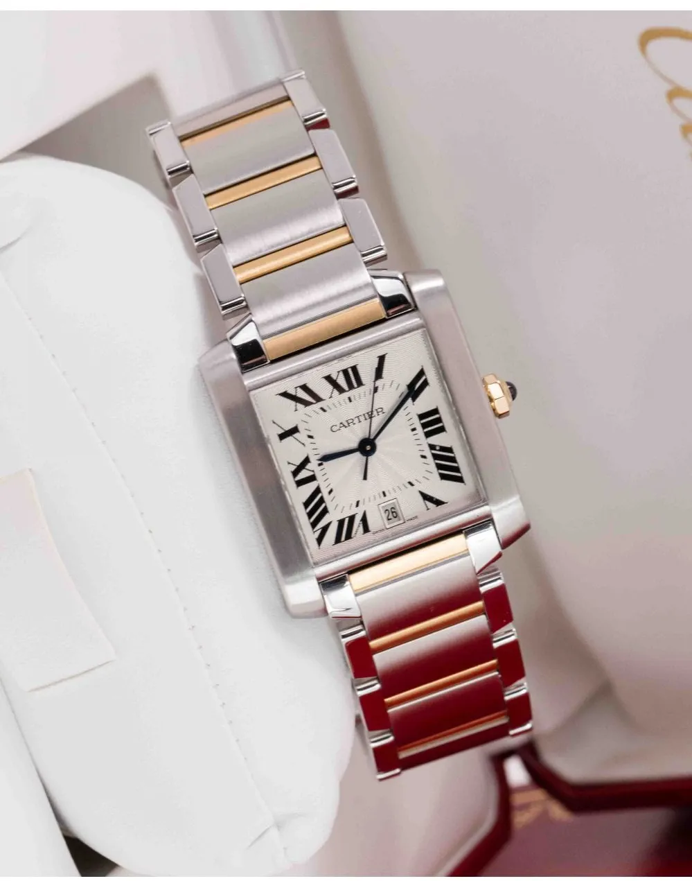 Cartier Tank Française 2302 28mm Yellow gold and Stainless steel Silver 12