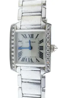 Cartier Tank Française 2403 White gold and Diamond Silver