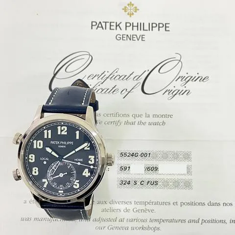 Patek Philippe Calatrava Pilot Travel Time 5524G-001 42mm Stainless steel Blue