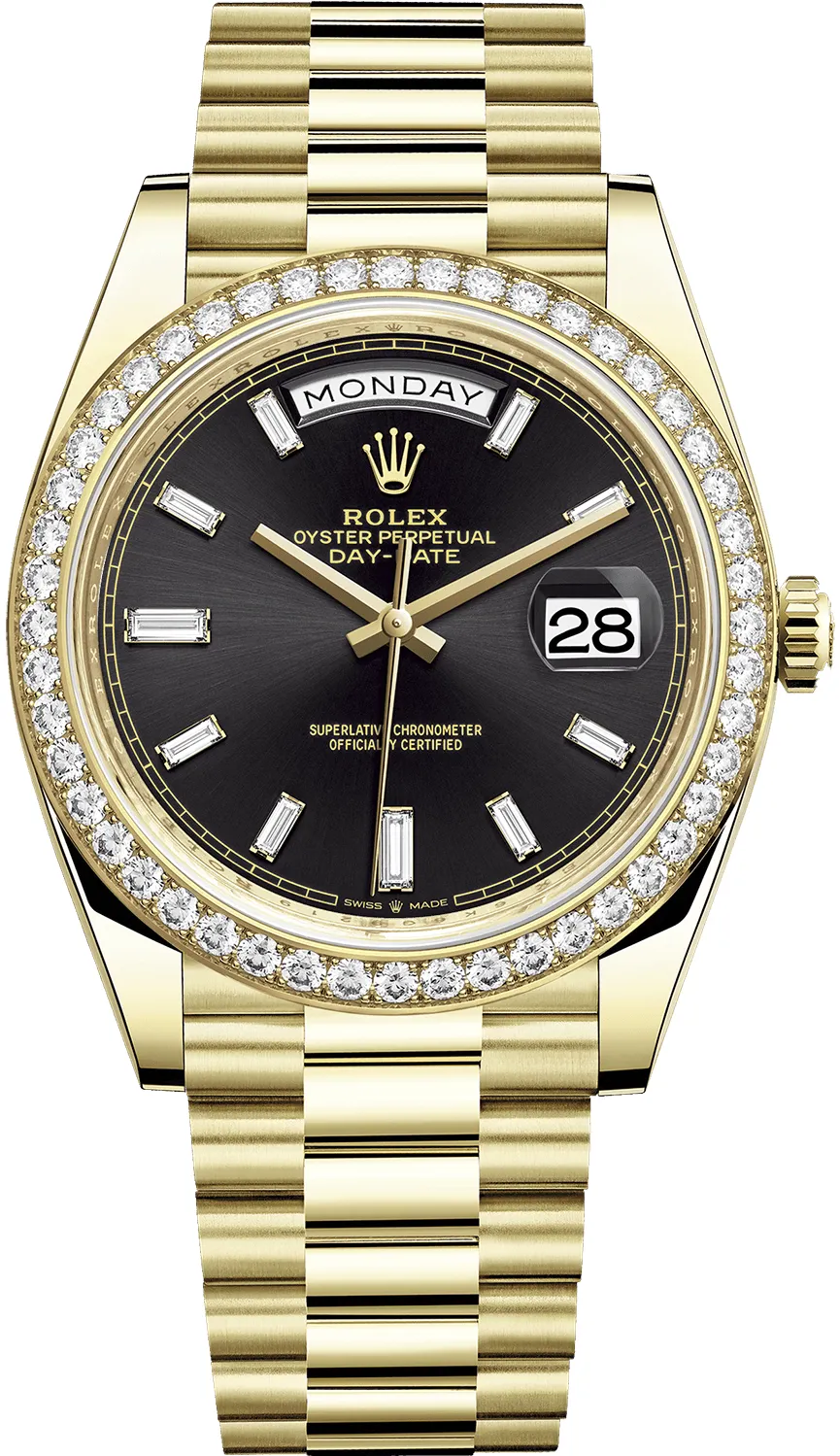 Rolex Day-Date 228348RBR-0001 40mm 18k yellow gold Black