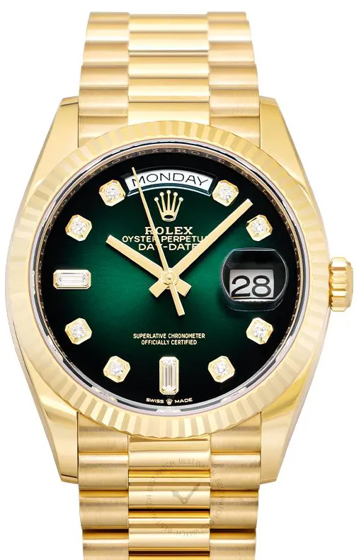 Rolex Day-Date 36mm Yellow gold Green