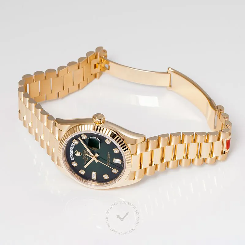 Rolex Day-Date 128238A Green 36mm Yellow gold and 18k yellow gold Green 1