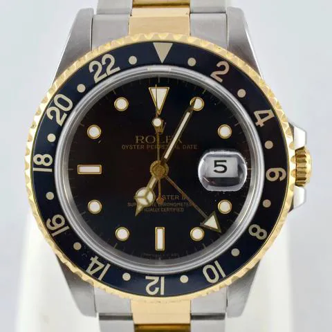 Rolex GMT-Master II 16713 40mm Yellow gold and Stainless steel Black