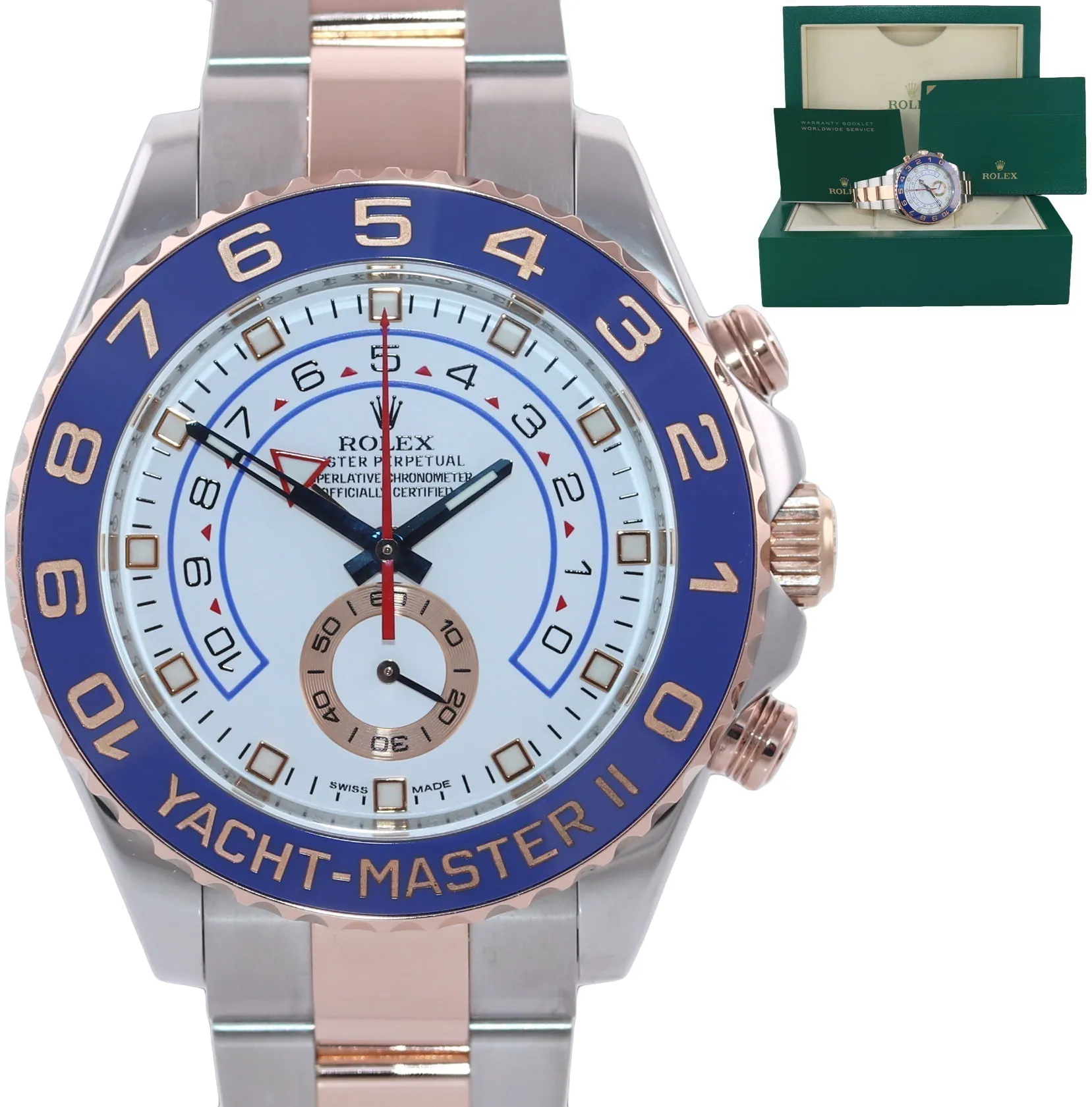 Rolex Yacht-Master II 116681 44mm Rose gold and Stainless steel White