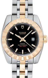 Tudor Classic 22013-0003 28mm Yellow gold and Stainless steel Black