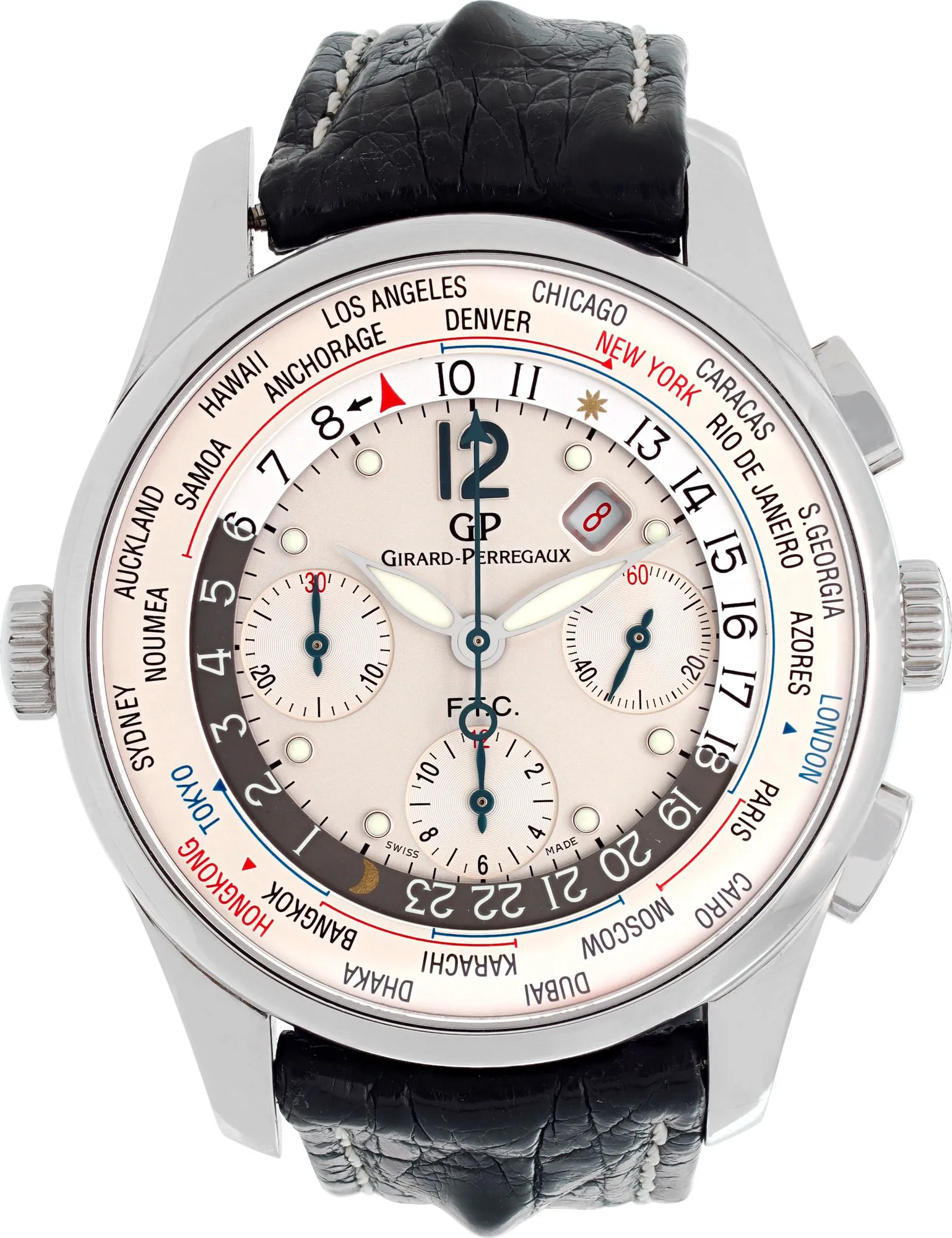 Girard-Perregaux World Time 49805 43mm Stainless steel White