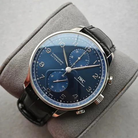 IWC Portuguese Chronograph IW371606 41mm Stainless steel Blue 1