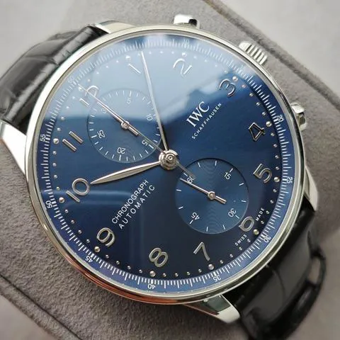 IWC Portuguese Chronograph IW371606 41mm Stainless steel Blue 3