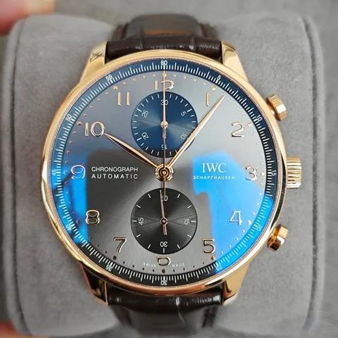 IWC Portuguese Chronograph IW371610 41mm Yellow gold Gray