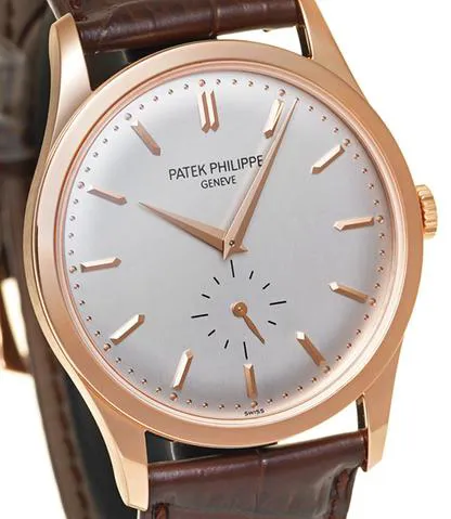 Patek Philippe Calatrava 5196R-001 37mm Rose gold Silver 4