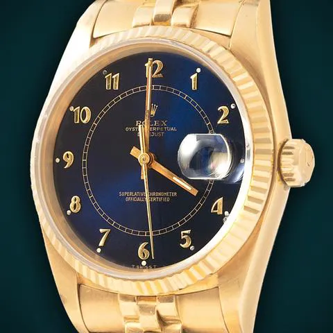 Rolex Datejust 36 16018 36mm Yellow gold Blue