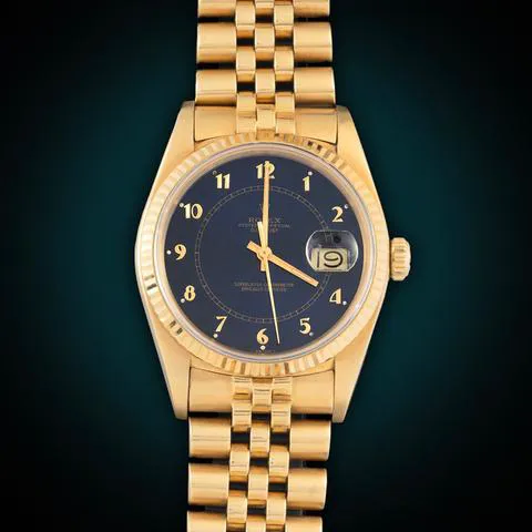 Rolex Datejust 36 16018 36mm Yellow gold Blue 2