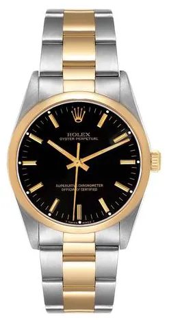 Rolex Oyster Perpetual 34 14203 34mm Yellow gold and Stainless steel Black 2