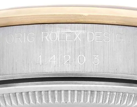 Rolex Oyster Perpetual 34 14203 34mm Yellow gold and Stainless steel Black 3