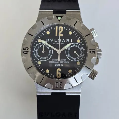 Bulgari Diagono SCB38S 37mm Stainless steel Black 4