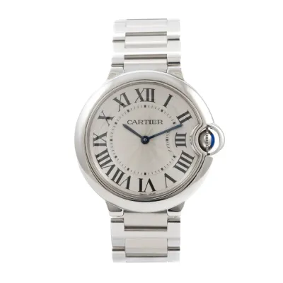 Cartier Ballon Bleu W69011Z/3005 36mm Silver Silvered guilloche