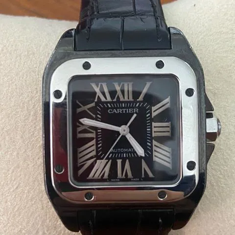 Cartier Santos 100 2878 33mm Stainless steel White