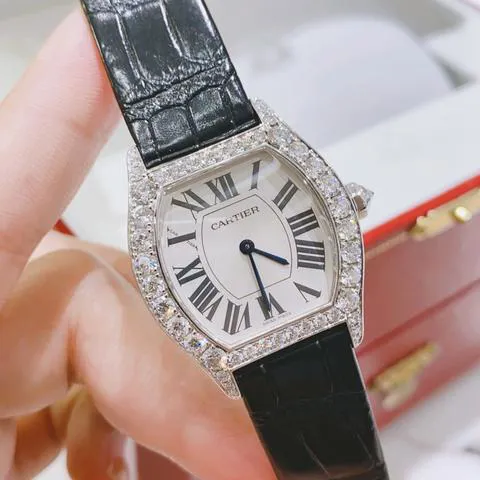 Cartier Tortue WA507231 34mm White gold Silver 1