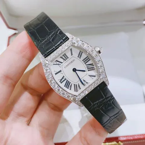 Cartier Tortue WA507231 34mm White gold Silver 5