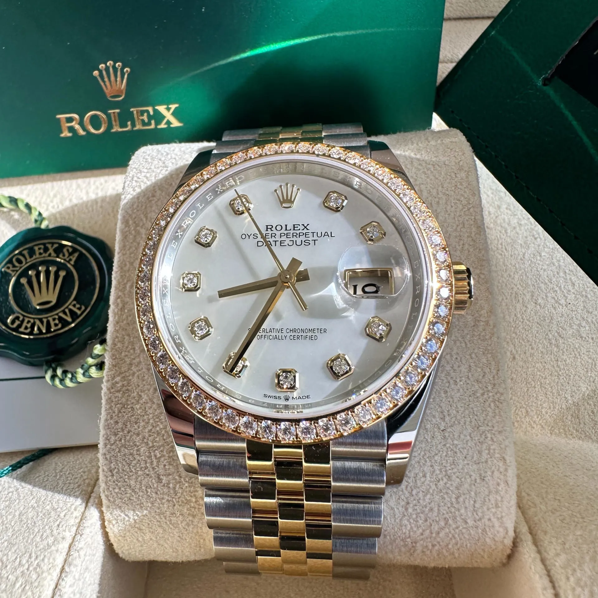 Rolex Datejust 126283RBR-0009 36mm Yellow gold and Oystersteel White