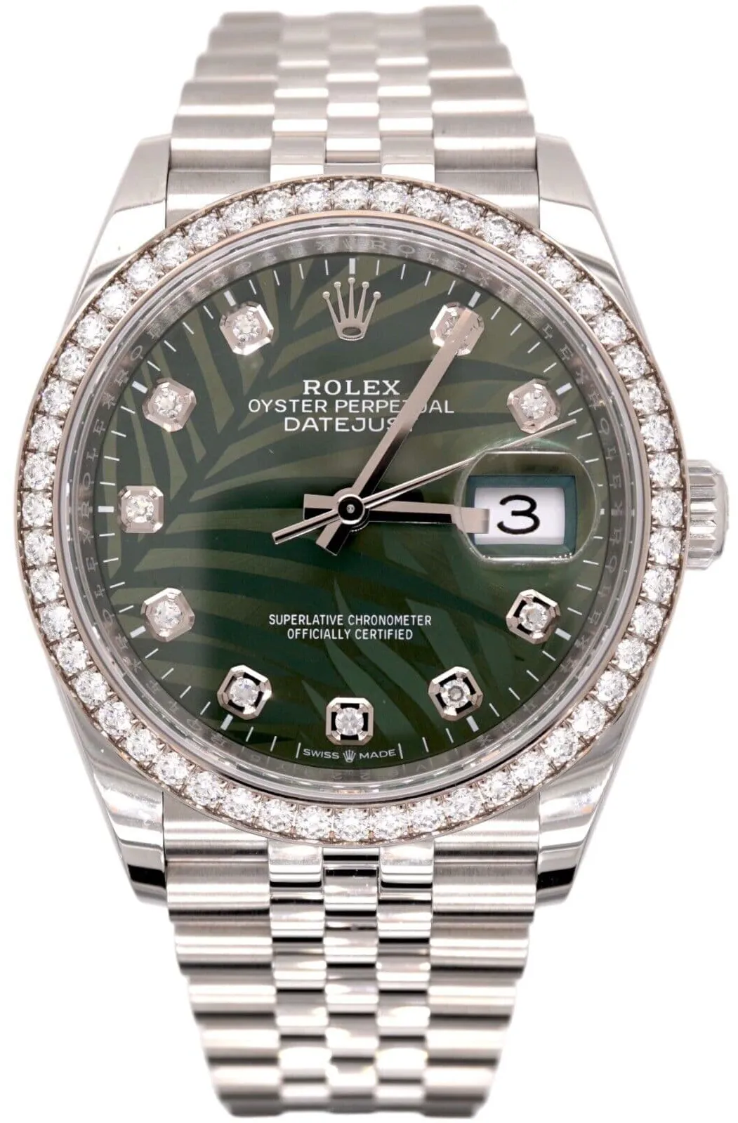 Rolex Datejust 126284RBR-0039 36mm White gold and Oystersteel Green