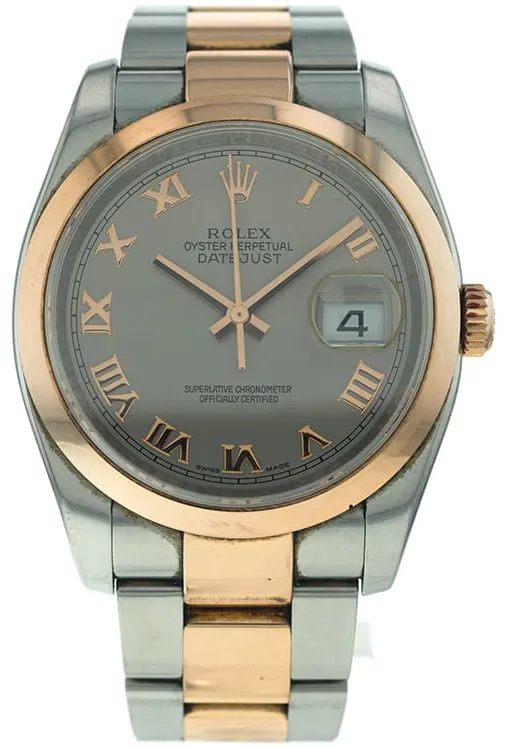 Rolex Datejust 36 116201-0090 36mm Rose gold Gray