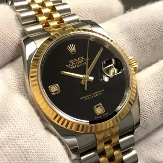 Rolex Datejust 36 116233 Yellow gold and Stainless steel Black