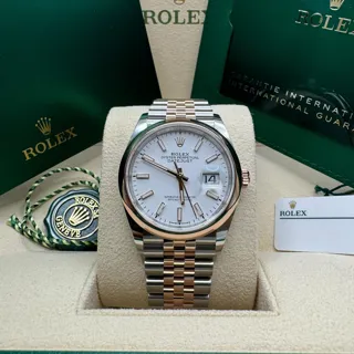 Rolex Datejust 36 126201-0017 36mm Rose gold and Stainless steel White