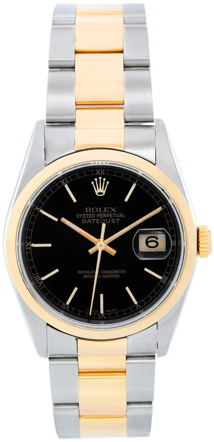 Rolex Datejust 36 16203 36mm Yellow gold Black