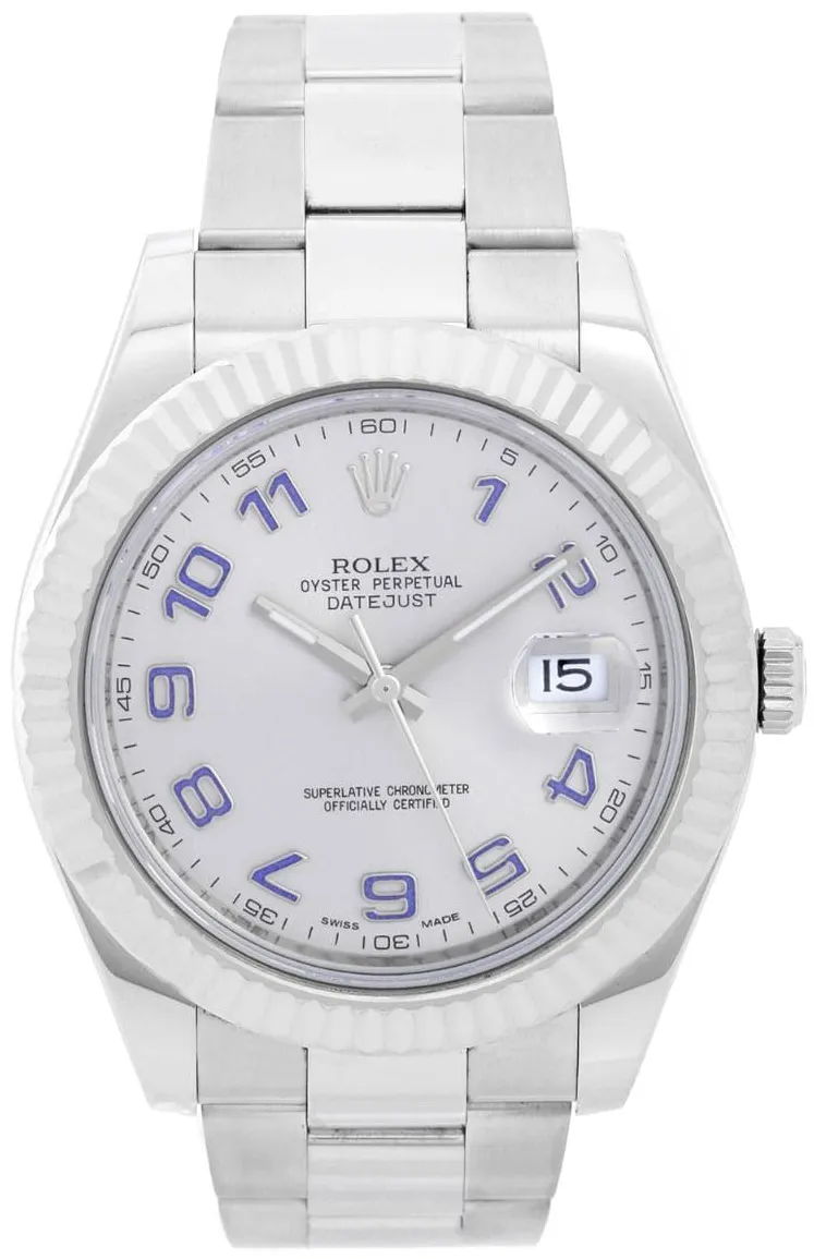 Rolex Datejust II 116334-0001 41mm White gold Silver