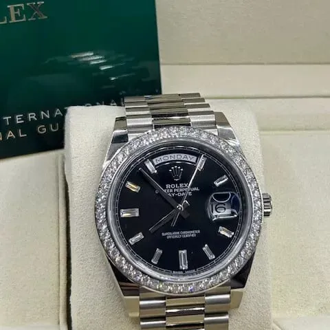 Rolex Day-Date 228349RBR-0003 40mm 18k white gold Black