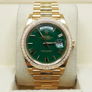 Rolex Day-Date 228398TBR-0039 Yellow gold Green