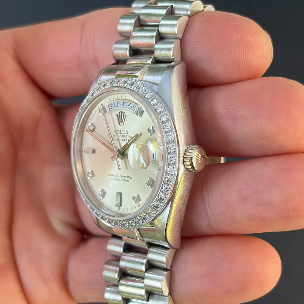 Rolex Day-Date 36 18049 36mm White gold Silver 1