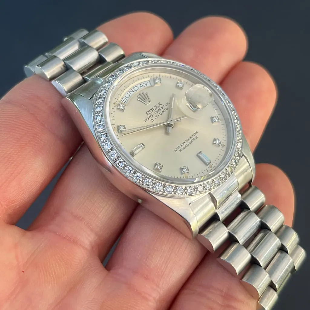 Rolex Day-Date 36 18049 36mm White gold Silver 2