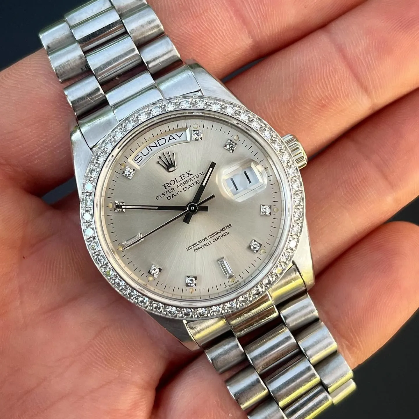 Rolex Day-Date 36 18049 36mm White gold Silver 3