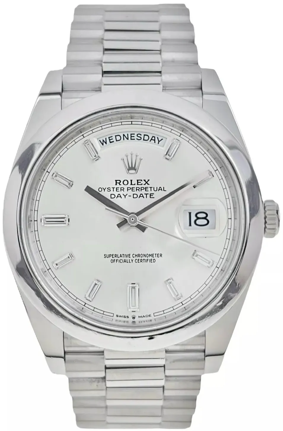 Rolex Day-Date 40 228206-0012 40mm Platinum Silver