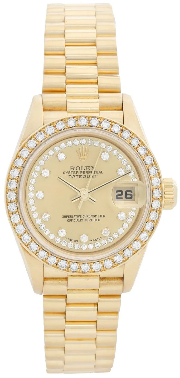 Rolex Lady-Datejust 69138 26mm Yellow gold Champagne