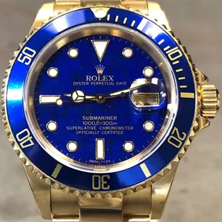 Rolex Submariner Yellow gold Blue