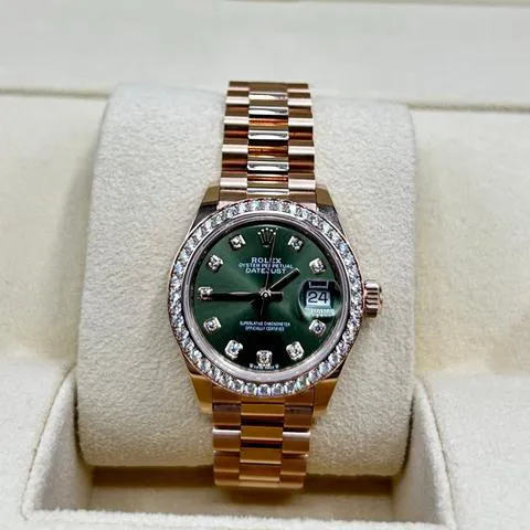 Rolex Lady-Datejust 279135RBR 28mm Rose gold Green