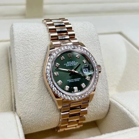 Rolex Lady-Datejust 279135RBR 28mm Rose gold Green 2