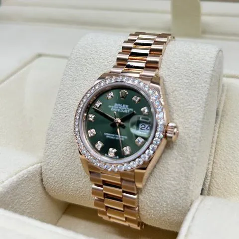 Rolex Lady-Datejust 279135RBR 28mm Rose gold Green 3