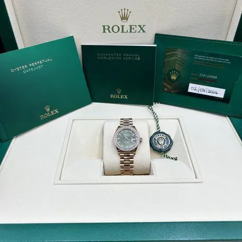 Rolex Lady-Datejust 279135RBR 28mm Rose gold Green 8