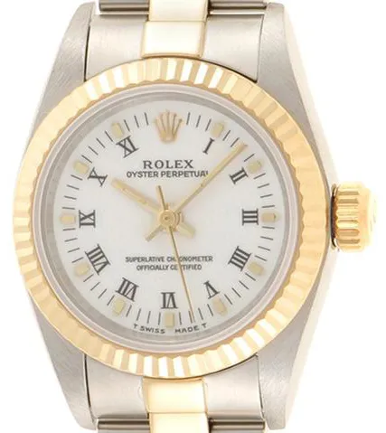 Rolex Oyster Perpetual 67193 24mm YG White