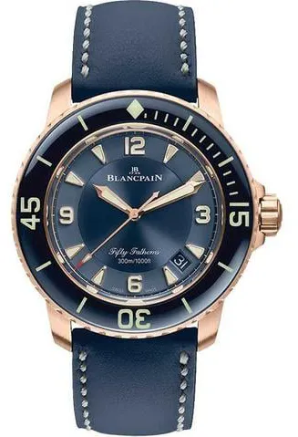 Blancpain Fifty Fathoms 5015-3603C-63B 45mm Rose gold Blue