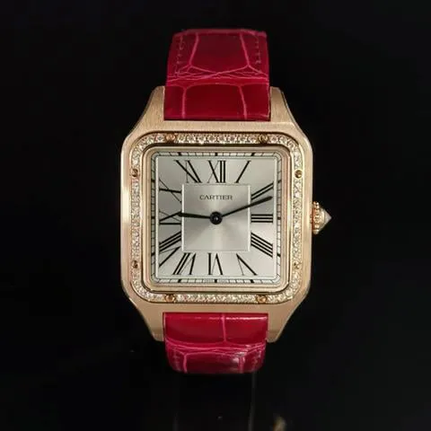 Cartier Santos Dumont WJSA0016 43.5mm Rose gold Silver