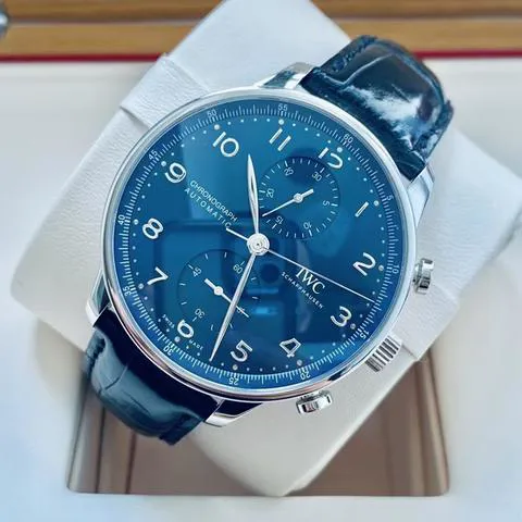 IWC Portuguese Chronograph IW371606 41mm Stainless steel Blue 2