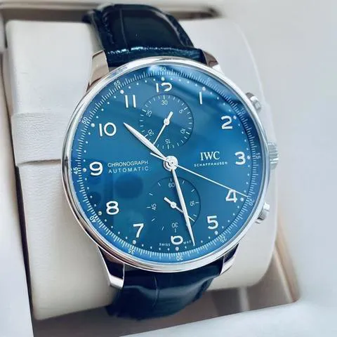 IWC Portuguese Chronograph IW371606 41mm Stainless steel Blue 3